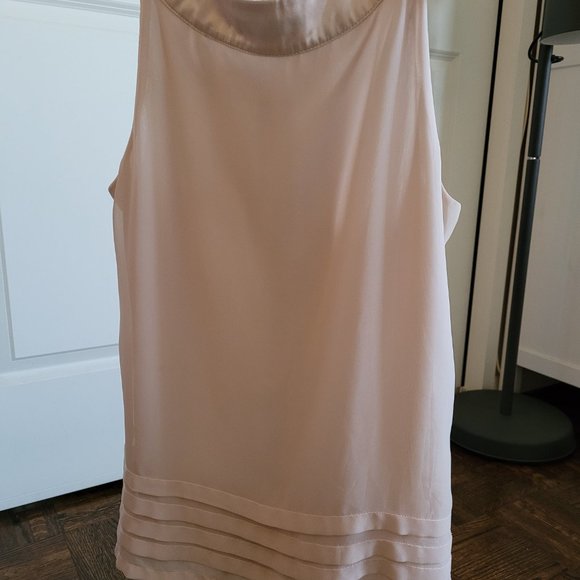 Blush pink lined chiffon sleeveless top blouse cami shirt size small - Picture 5 of 7